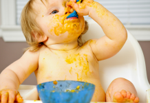 Image: Baby messy eating