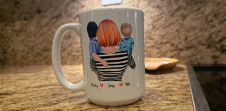 Spring Reset: What Every Busy Mom Actually Needs Image: A customized mug with an image of a mom holding her 2 children