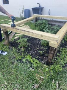 Image: A new wooden garden frame