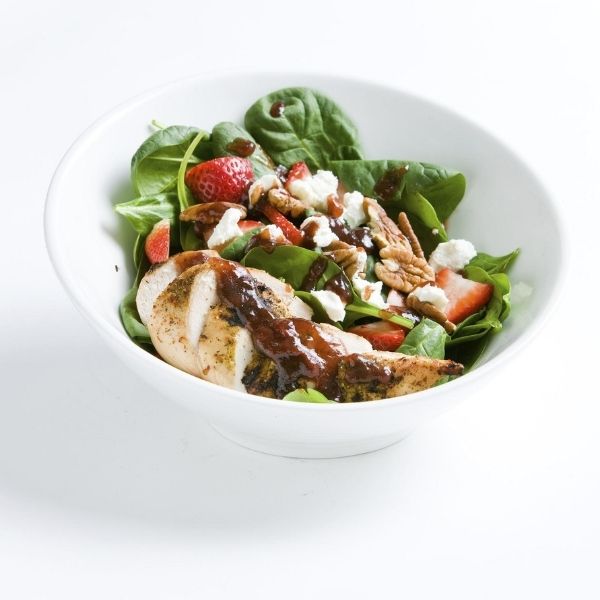 Image: Strawberry chicken spinach bowl