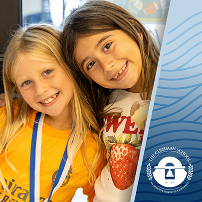Image: Two children enjoy summer camp at The Cushman School