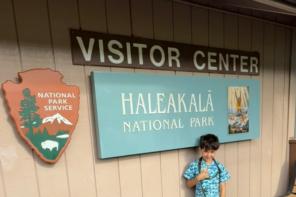 Image: A young child at Haleakala