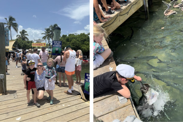 Image: Cierra and her kids enjoy the boardwalk at Robbies