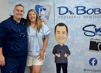 Image: Miami Mom Collective Founder & CEO Cierra Bragan with Dr. Christopher Bob of Dr. Bob Pediatric Dentist