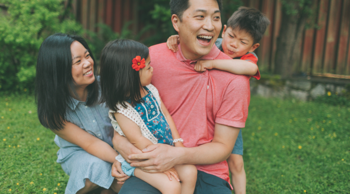 Image: A family enjoys spending time together