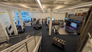 Image: A view of the atrium at the Homestead Cybrarium
