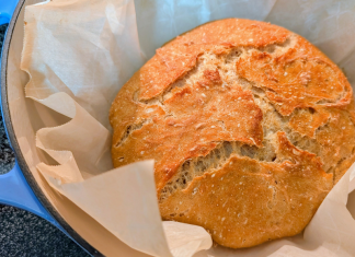 Image: A fresh loaf of homemade bread
