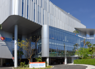 Image: The new Kenneth C. Griffin Surgical Tower of Nicklaus Children's Hospital