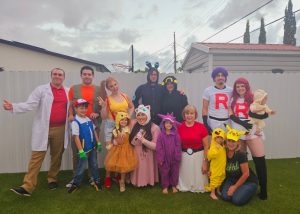 Image: A family dressed up as Pokemon characters