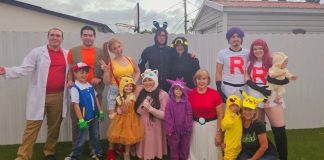 Image: Family dressed in Pokémon costumes for Halloween