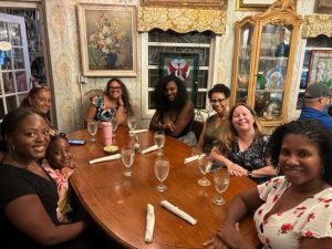 Image: A group of friends enjoying lunch at The Tea Room at Cauley Square