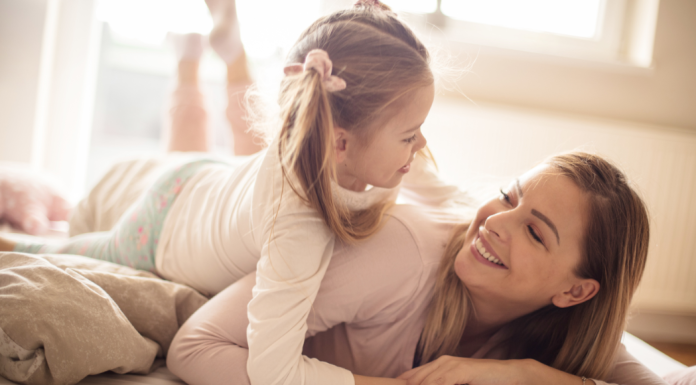 Image: A mom and daughter having fun together