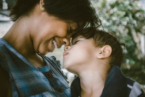Image: A woman and child