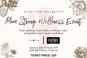 Image: Infographic for MMC's January 2024 Mom Strong Event sponsored by AIRLAB Fitness and FlyFuel