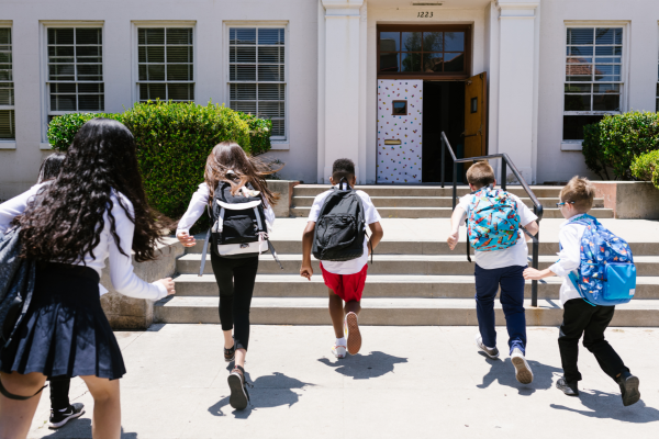 Image: Students happily going back-to-school