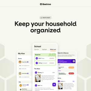 Image: A graphic featuring Beehive's What's Next feature