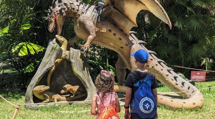 Healthy Routines: Maintaining Them All Summer Long | Dr. Bob Image: Two kids enjoying the Dragons & Mythical Creatures exhibit at Fairchild Tropical Botanic Garden