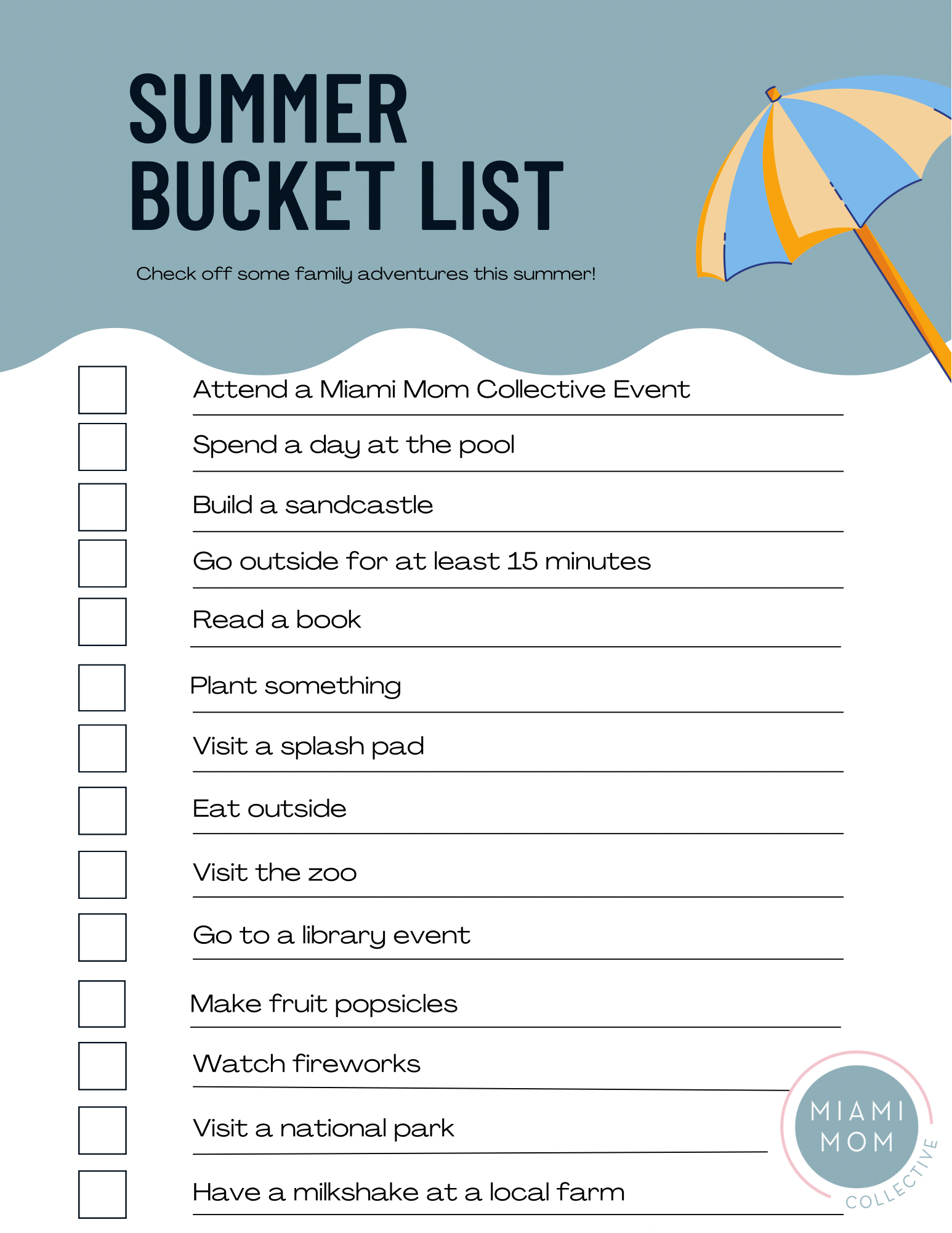 2023 Summer Bucket List - Ana-Sofia DuLaney