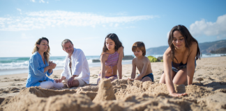 Image: A family at the beach