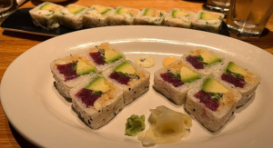 Image: A plate of sushi