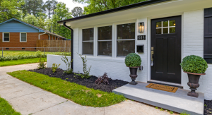 Image: A nicely landscaped front walkway