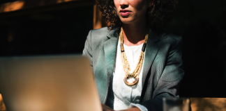 Image: A woman working