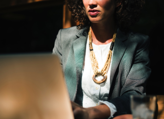 Image: A woman working