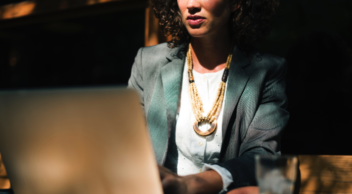 Image: A woman working