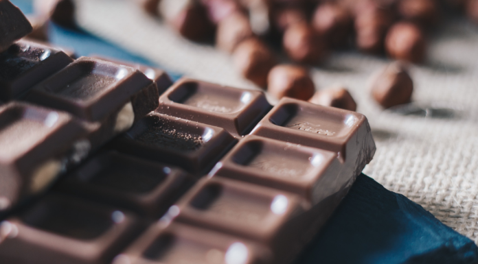 Image: A bar of dark chocolate