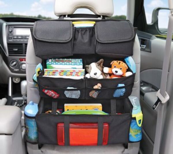 Image: An organized seat back caddy