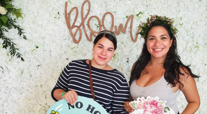Image: Minnie and a friend at a Miami Mom Collective Bloom event