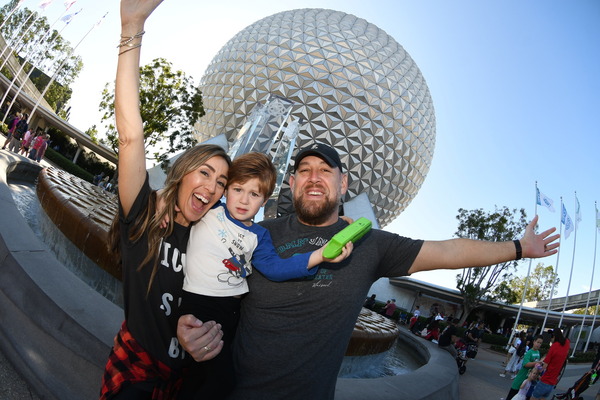 Sandra and her family at Epcot
