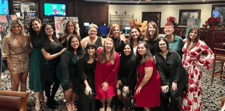 Members of the Miami Mom Collective Team at the team Christmas party at Trump Doral