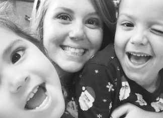 A mom and her kids on Noche Buena