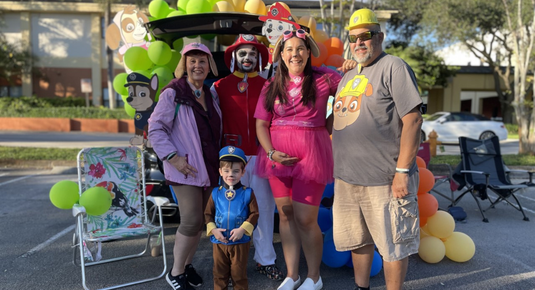 Family dressed up for Halloween
