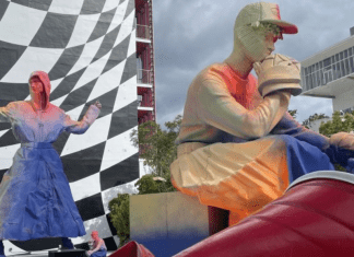 An outdoor art installation in the Design District