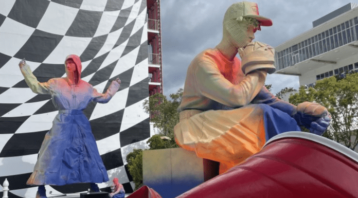 An outdoor art installation in the Design District