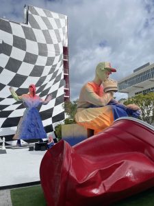 An outdoor art installation in the Design District
