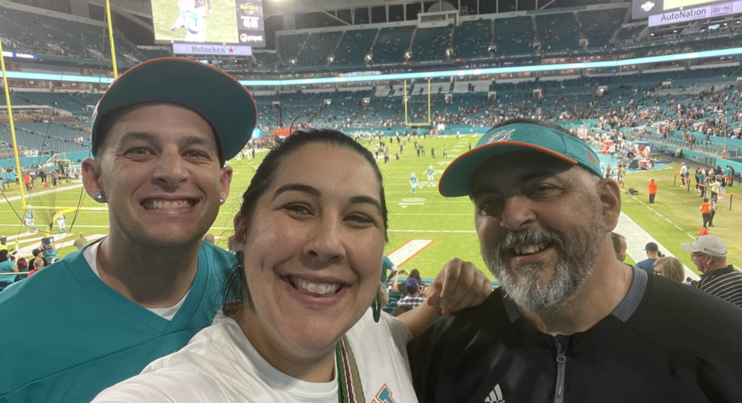 Family at football game