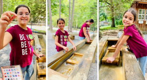 Kids gem panning at Raccoon Mountain Caverns