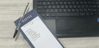 A handwritten grocery list