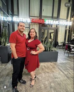 Rachel and husband Gabriel Ruth's Chris Steakhouse