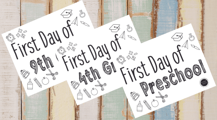 First Day of School: FREE Printable Coloring Pages A set of free printable first day of school signs