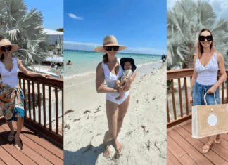 Jessica models 3 ways to wear a one-piece swimsuit