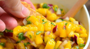 Image: A bowl of homemade mango salsa