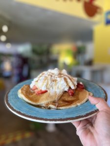 A stack of delicious buttermilk pancakes