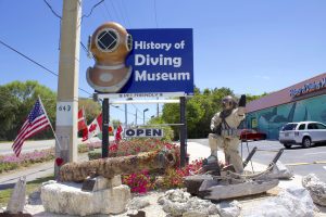 The entrance to the History of Diving Museum