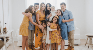 A photo from a Mother's Day photoshoot of Diana's blended family