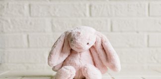 Easter Basket Inspo: Quick and Easy Last-Minute Ideas A pink plush Easter bunny toy