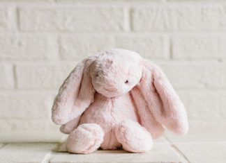 Easter Basket Inspo: Quick and Easy Last-Minute Ideas A pink plush Easter bunny toy